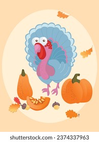 Happy Thanksgiving Celebration Design. Vector Illustration