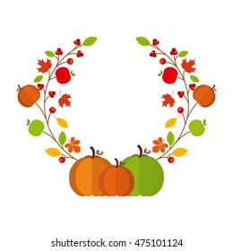 happy thanksgiving celebration poster vector illustration design