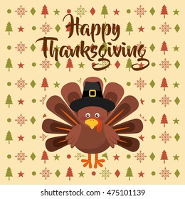 happy thanksgiving celebration poster vector illustration design