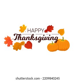 Happy Thanksgiving celebration quote. Typography for greeting cards, posters, icon and logo.