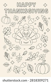 Happy Thanksgiving Coloring Page