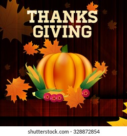 Happy Thanksgiving composition Flyer. Vector eps 10.