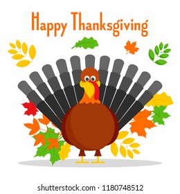 Happy thanksgiving concept background. Flat illustration of happy thanksgiving vector concept background for web design