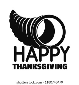 Happy thanksgiving corn logo. Simple illustration of happy thanksgiving corn vector logo for web design isolated on white background