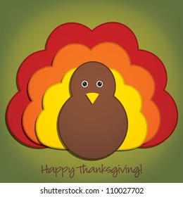 Happy Thanksgiving cute material turkey card in vector format.