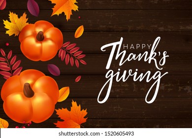 Happy Thanksgiving Day Autumn Background.