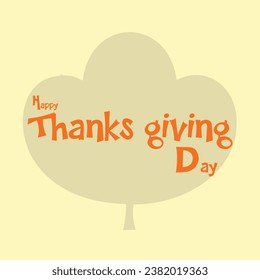 Happy thanksgiving day with autumn leave. Vector illustration.