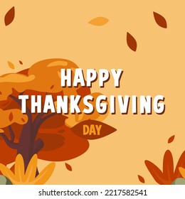 Happy Thanksgiving day autumn november illustration