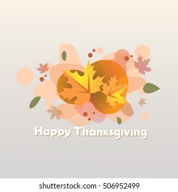 Happy Thanksgiving Day Autumn Traditional Holiday Banner Flat Vector Illustration