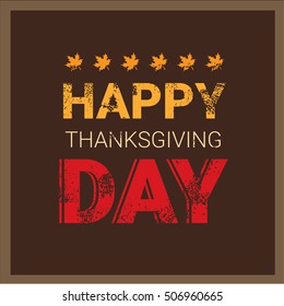 Happy Thanksgiving Day Autumn Traditional Holiday Banner Flat Vector Illustration