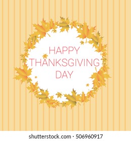 Happy Thanksgiving Day Autumn Traditional Holiday Banner Flat Vector Illustration