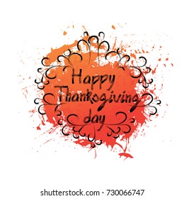 Happy Thanksgiving Day Autumn Traditional Holiday Banner Flat Vector Illustration