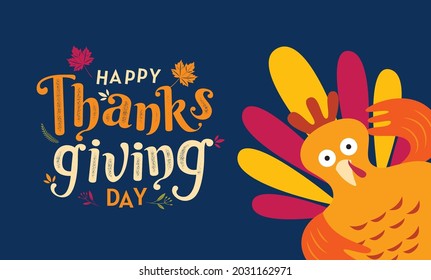 Happy Thanksgiving day, Autumn, Typography, Calligraphy design, vector illustration.