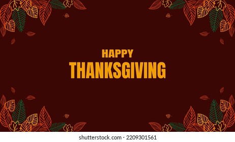 Happy Thanksgiving Day Background with autumn leaves. Background Design