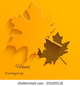 Happy Thanksgiving Day background with  autumn maple leaves