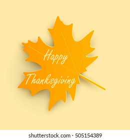Happy Thanksgiving Day background with autumn maple leaves