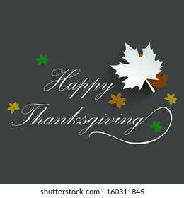 Happy Thanksgiving Day background with beautiful autumn maple leaves, can be use as flyer, banner or poster. 