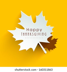 Happy Thanksgiving Day background with beautiful autumn maple leaves, can be use as flyer, banner or poster. 