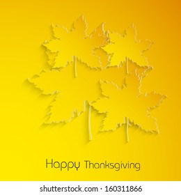 Happy Thanksgiving Day background with beautiful autumn maple leaves, can be use as flyer, banner or poster. 