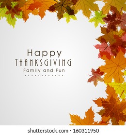 Happy Thanksgiving Day background with beautiful autumn maple leaves, can be use as flyer, banner or poster. 