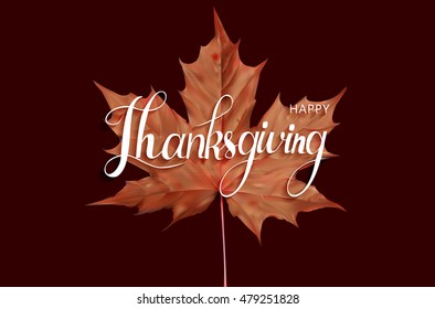 Happy Thanksgiving Day background with beautiful autumn maple leaves, can be use as flyer, banner or poster.