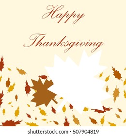 Happy Thanksgiving Day background with beautiful autumn maple leaves, can be use as flyer, banner or poster.