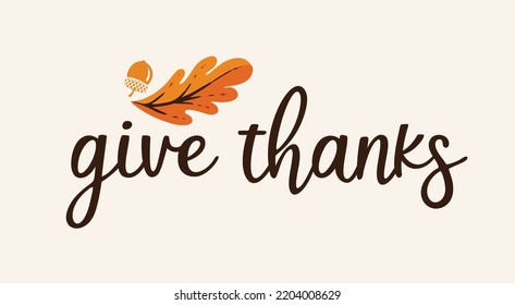 Happy thanksgiving day. Background with colorful autumn illustrations.Poster for holiday celebration. Design vector banner with vintage lettering and hand-drawn graphic elements.