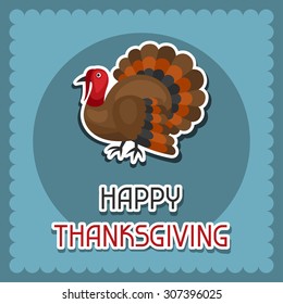 Happy Thanksgiving Day background design with holiday sticker objects.