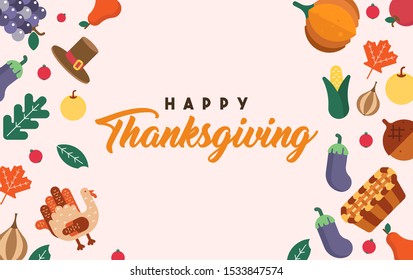 Happy thanksgiving day background illustration vector