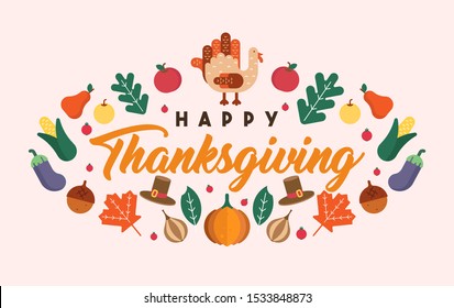 Happy thanksgiving day background illustration vector