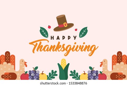 Happy thanksgiving day background illustration vector