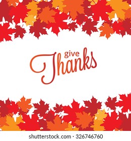 Happy Thanksgiving Day background with maple leaves for your design