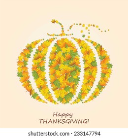 Happy Thanksgiving Day background with pumpkin 