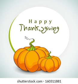 Happy Thanksgiving Day background with pumpkins and space for your message. 