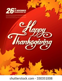 happy thanksgiving day, thanksgiving background with text, autumn leaves 