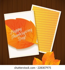 Happy Thanksgiving Day. Thanksgiving Backgrounds Cards on Wood Planks