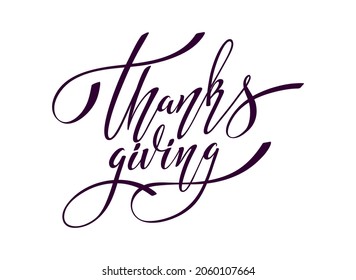Happy Thanksgiving day. Banner with handwritten lettering and hand-drawn elements. Autumn background. Vector illustration. A poster for the celebration of the holiday.