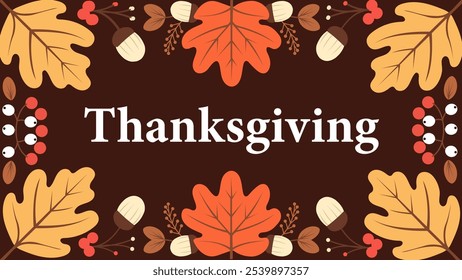Happy Thanksgiving Day with black background vector illustration
