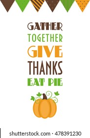Happy Thanksgiving Day card design. Vector illustration.