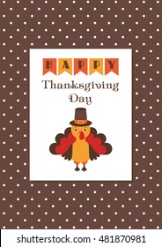 Happy Thanksgiving Day card design. Vector illustration.