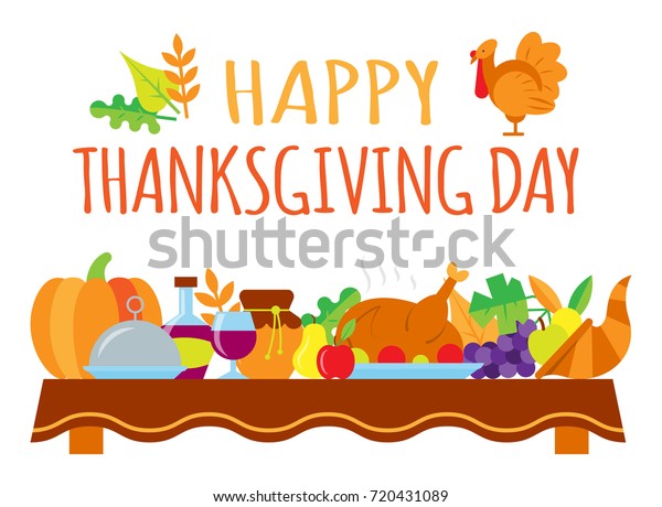 Happy Thanksgiving Day Card Greeting Text Stock Vector Royalty
