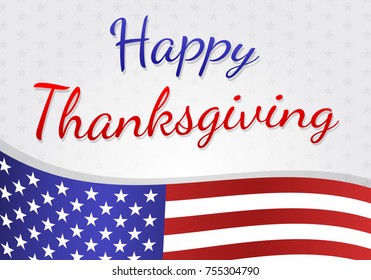 Happy Thanksgiving Day - card with greetings. Vector.