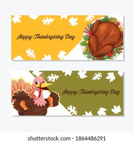 Happy Thanksgiving Day card with turkey.