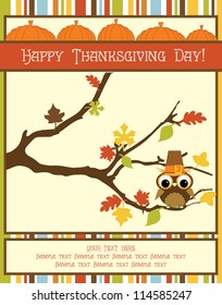 happy thanksgiving day card. vector illustration