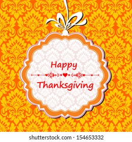 Happy thanksgiving day card. Vector Illustration 
