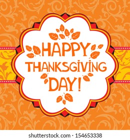 Happy thanksgiving day card. Vector Illustration 