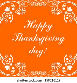 Happy thanksgiving day card. Vector Illustration 