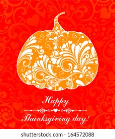 Happy Thanksgiving Day card. Vector illustration