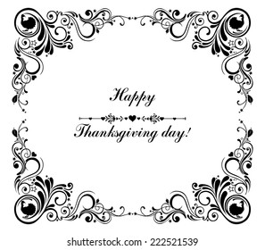 Happy thanksgiving day card. Vector Illustration 