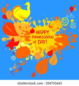 Happy thanksgiving day card. Vector Illustration